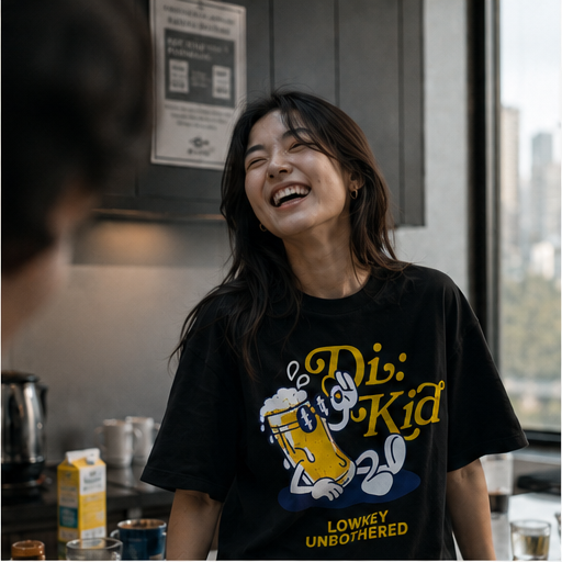 Model in the Lowkey Unbothered tee